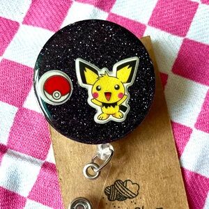 Pokemon Pichu Handmade Resin Badge Reel
